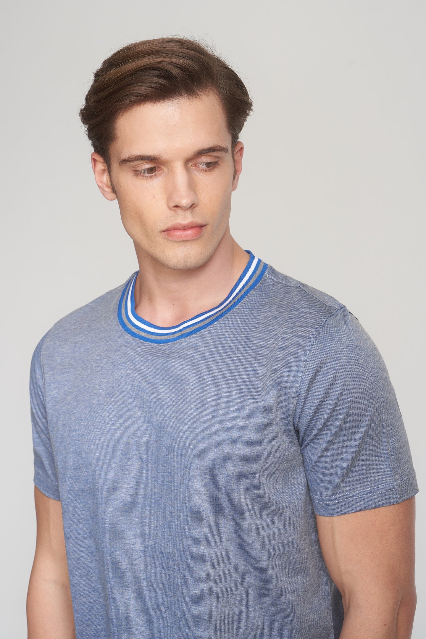 Indigo Mercerized Cotton T-Shirt